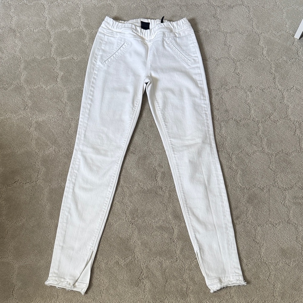 RtA Women's Crisp White Skinny Pants Jeans w/ Slits